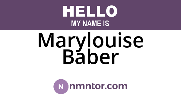 Marylouise Baber