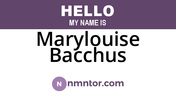 Marylouise Bacchus