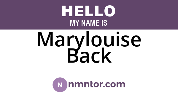 Marylouise Back