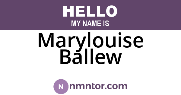 Marylouise Ballew