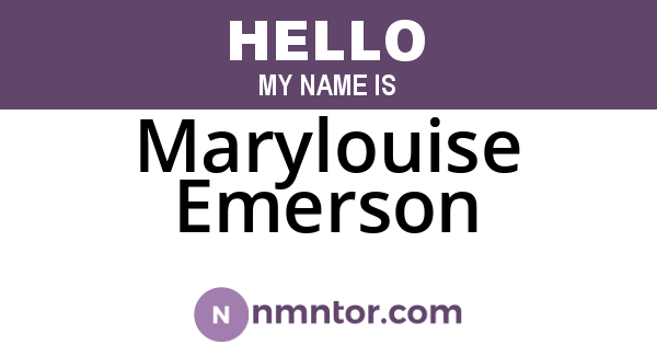Marylouise Emerson