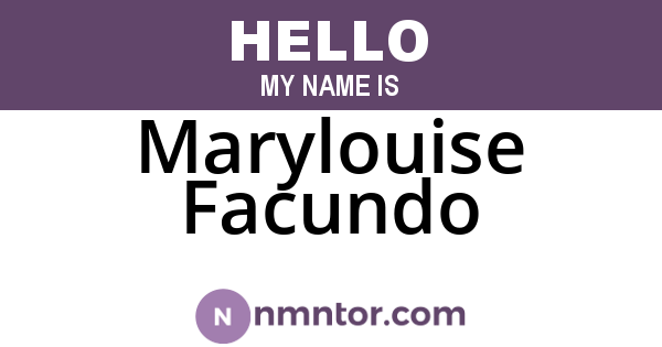 Marylouise Facundo