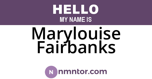 Marylouise Fairbanks