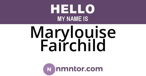 Marylouise Fairchild