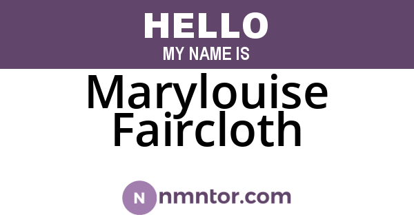 Marylouise Faircloth