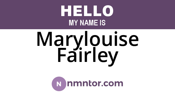 Marylouise Fairley