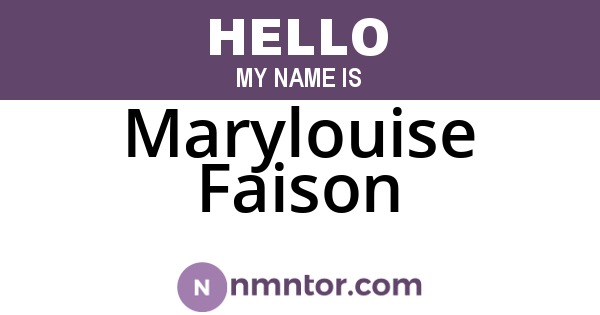 Marylouise Faison
