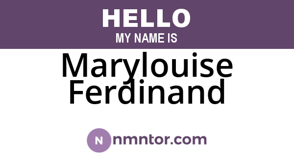 Marylouise Ferdinand