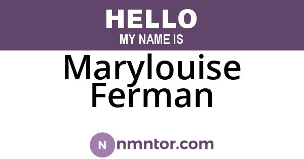 Marylouise Ferman