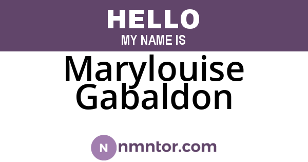Marylouise Gabaldon