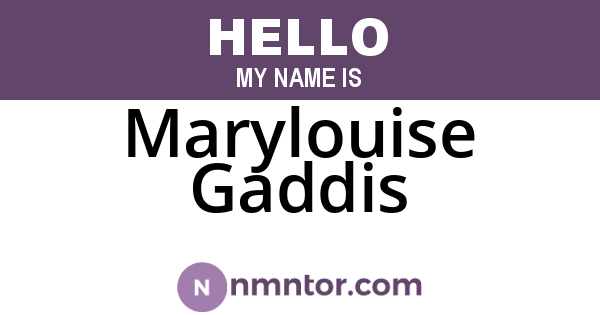 Marylouise Gaddis