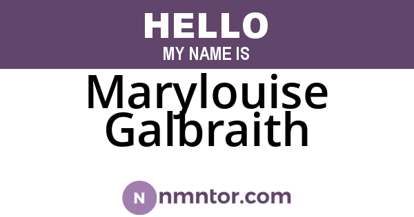 Marylouise Galbraith