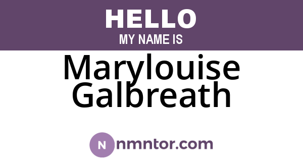 Marylouise Galbreath