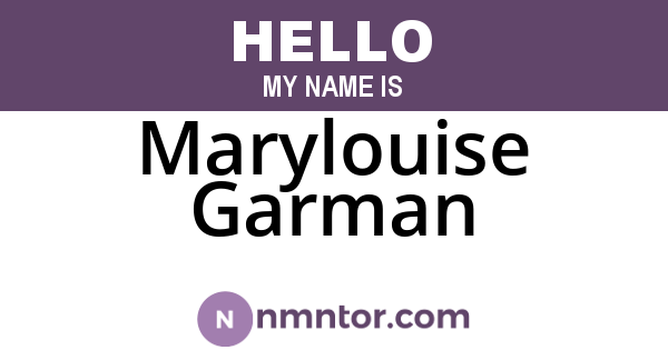 Marylouise Garman