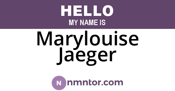 Marylouise Jaeger
