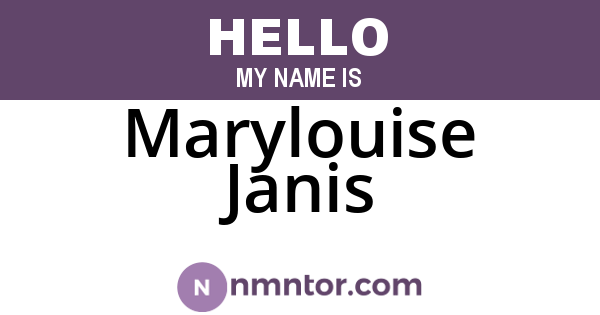Marylouise Janis