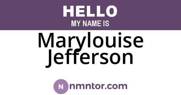 Marylouise Jefferson