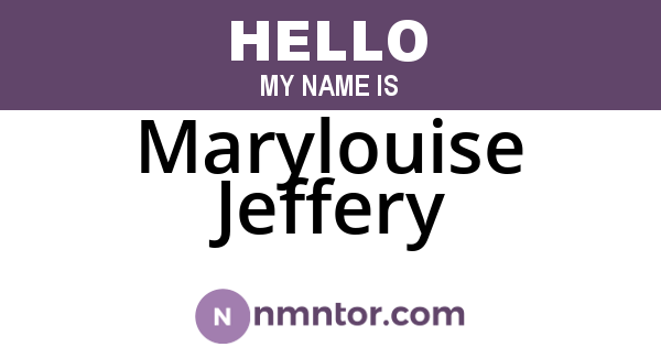 Marylouise Jeffery