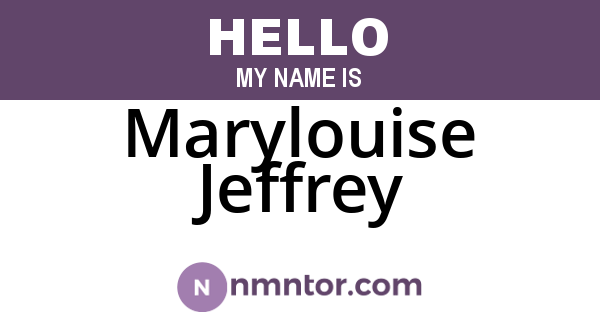 Marylouise Jeffrey