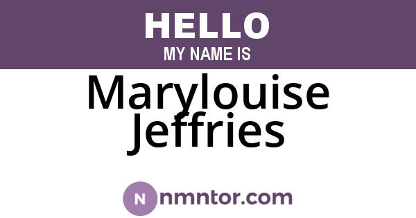 Marylouise Jeffries