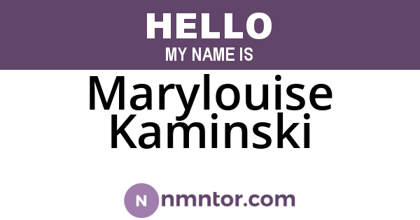 Marylouise Kaminski