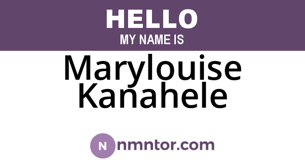 Marylouise Kanahele