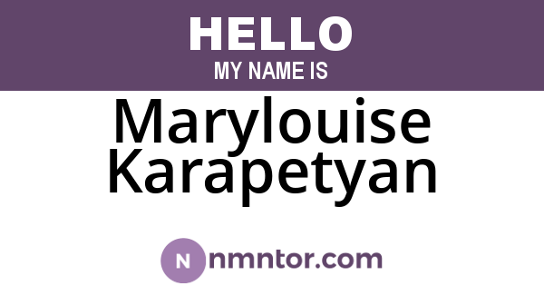 Marylouise Karapetyan