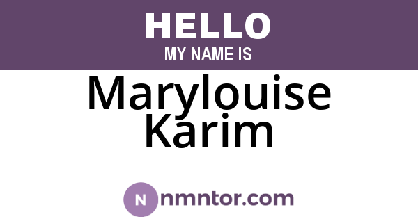 Marylouise Karim