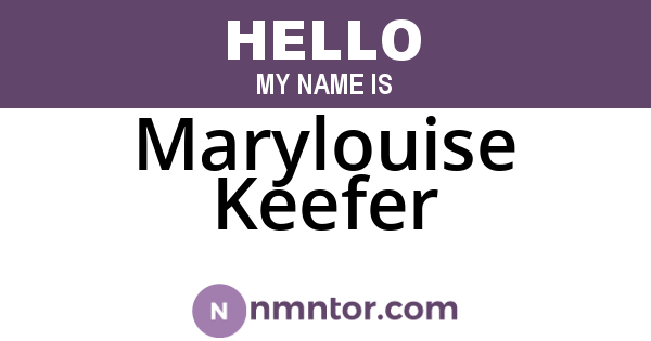 Marylouise Keefer