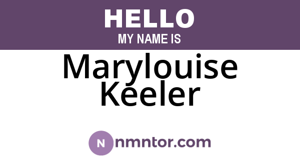 Marylouise Keeler