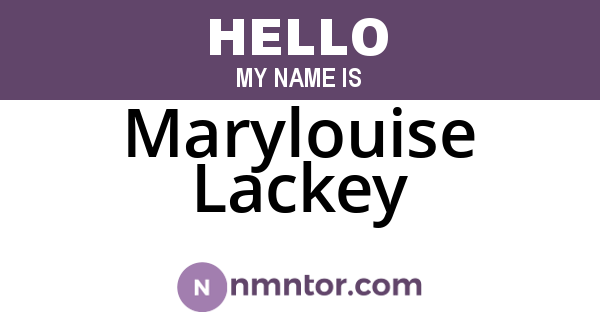 Marylouise Lackey