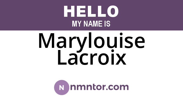 Marylouise Lacroix