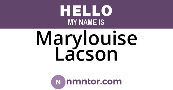 Marylouise Lacson