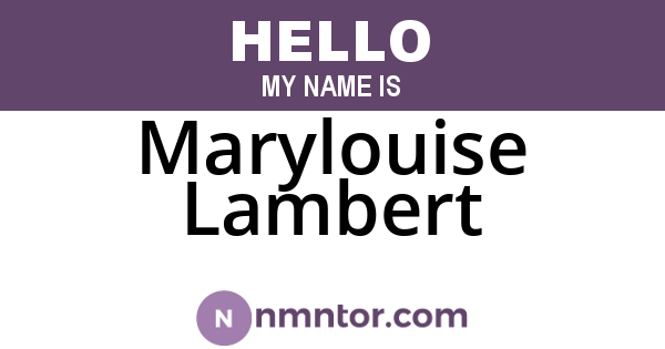 Marylouise Lambert