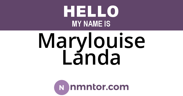 Marylouise Landa