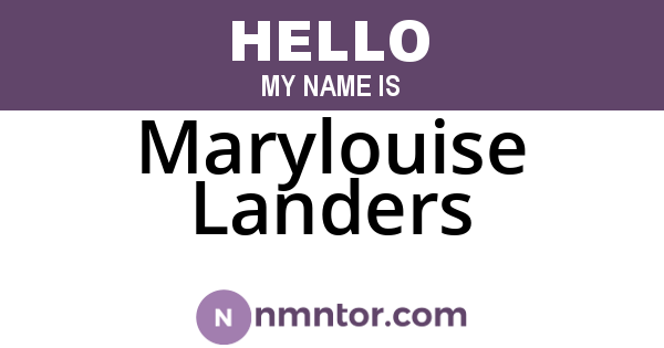 Marylouise Landers