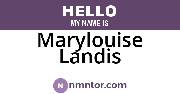 Marylouise Landis