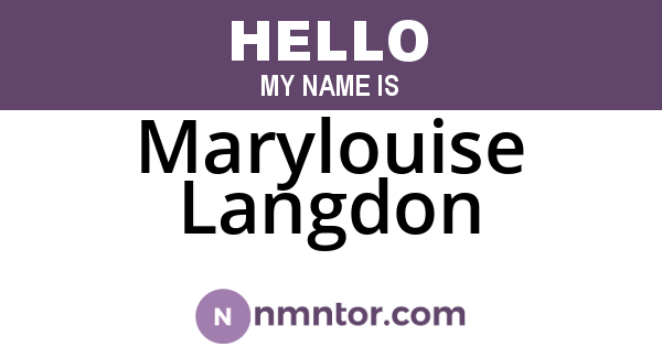 Marylouise Langdon