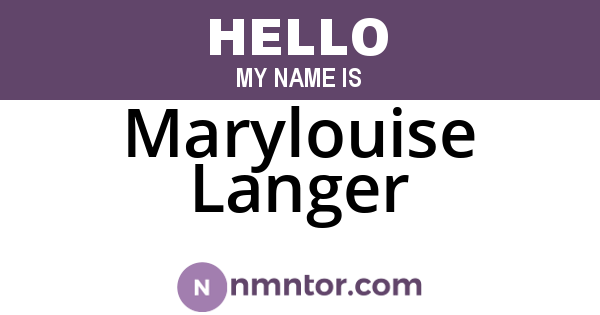 Marylouise Langer