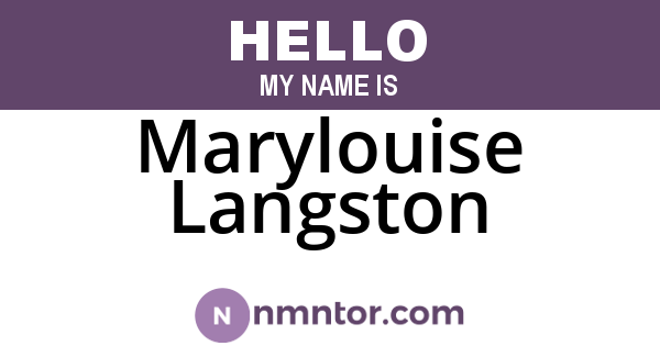 Marylouise Langston