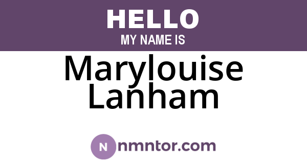 Marylouise Lanham