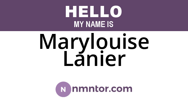 Marylouise Lanier