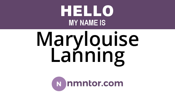 Marylouise Lanning