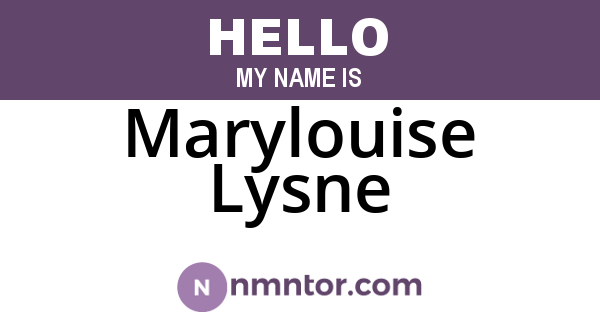 Marylouise Lysne