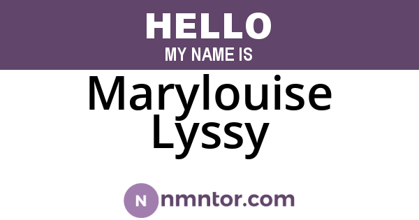 Marylouise Lyssy