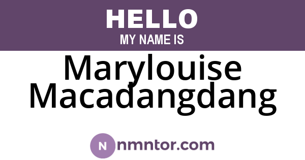Marylouise Macadangdang