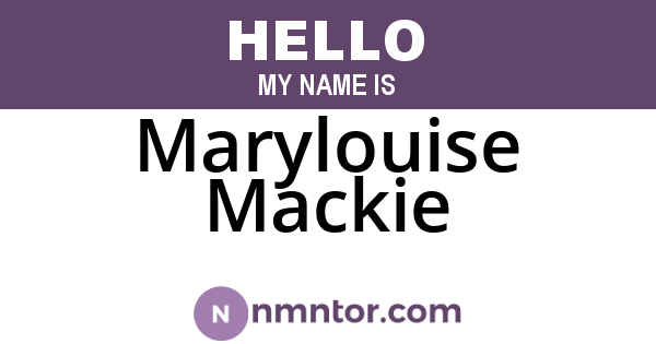 Marylouise Mackie