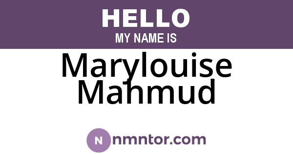Marylouise Mahmud