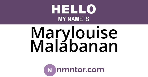Marylouise Malabanan