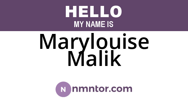 Marylouise Malik